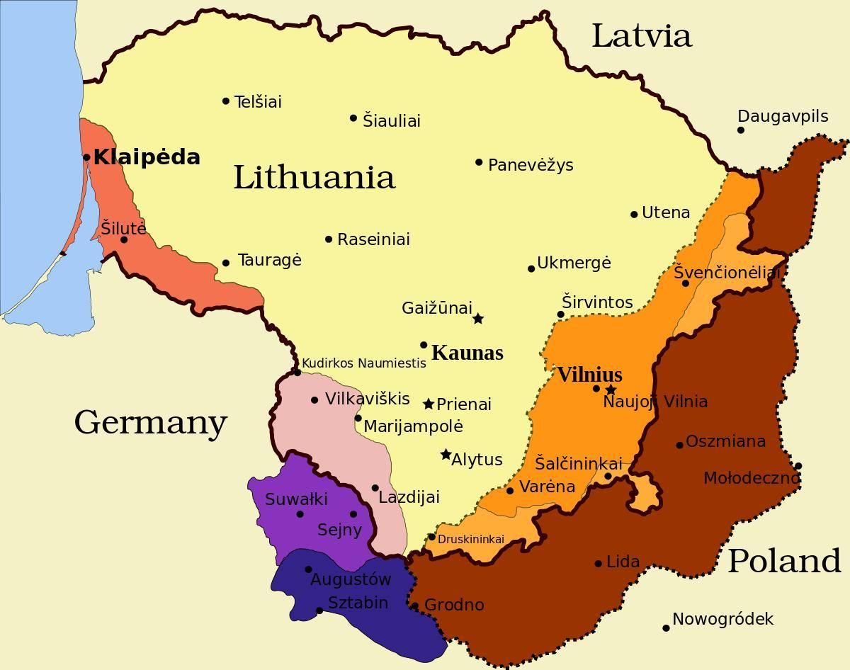 kaart van kaunas Litouwen