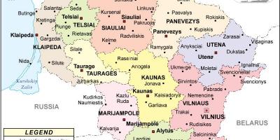 Kaart van Litouwen politieke